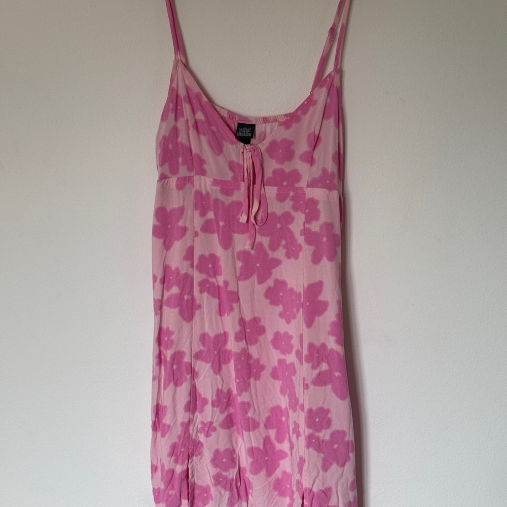 Pink Floral Women's Mini Dress